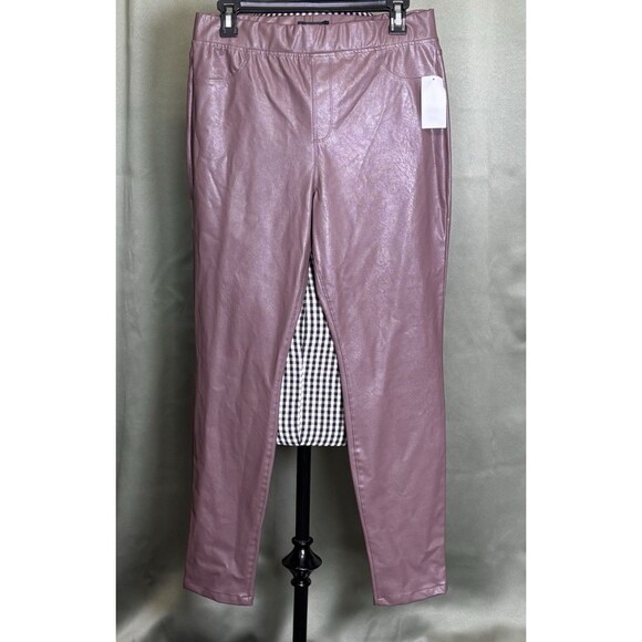Sanctuary Anthropologie Brown Faux Leather High Rise Pull On Leggings Pants L - Picture 1 of 7